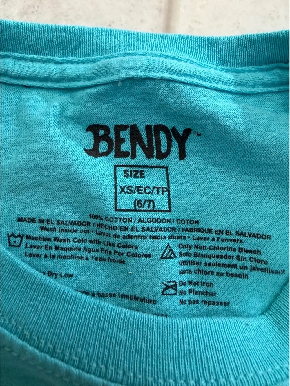 Bendy Out of Order turquoise graphic T-shirt
